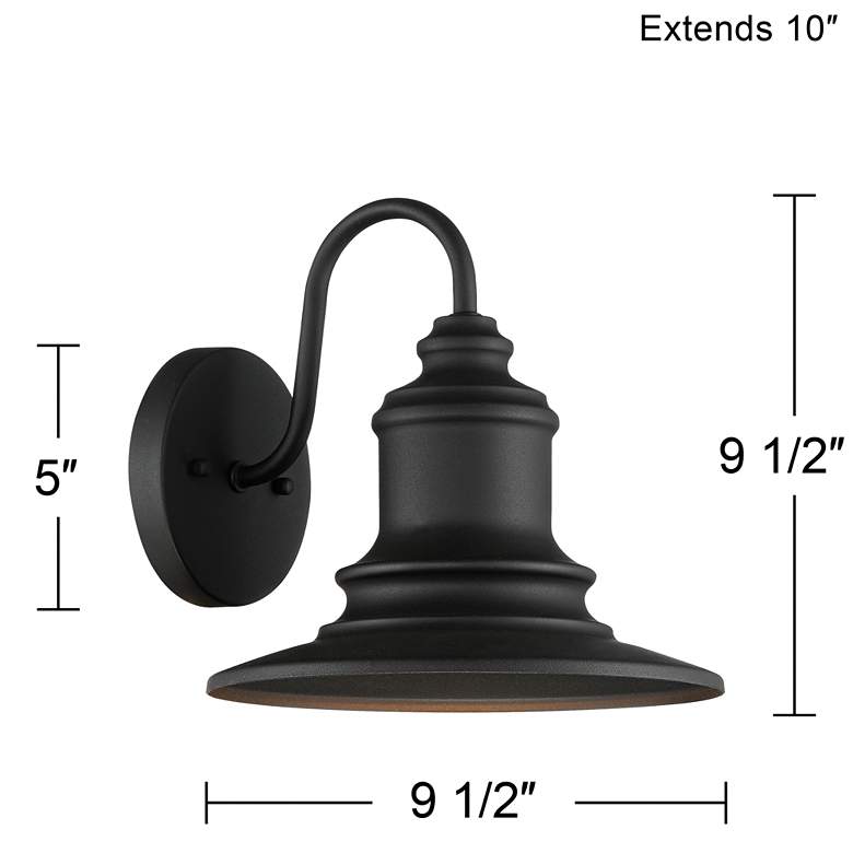 Image 7 Possini Euro Elgin 9 1/2 inchH Textured Black Outdoor Wall Light more views