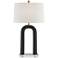 Possini Euro Elie 29" Speckled Black Faux Stone Modern Table Lamp