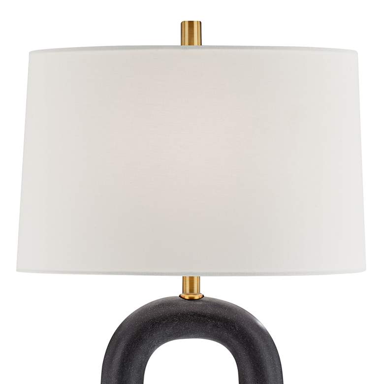 Image 3 Possini Euro Elie 29" Speckled Black Faux Stone Modern Table Lamp more views
