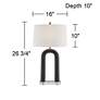 Possini Euro Elie 29" Speckled Black Faux Stone Modern Table Lamp