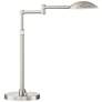 Possini Euro Eliptik Adjustable Height Satin Nickel Swing Arm LED Desk Lamp in scene