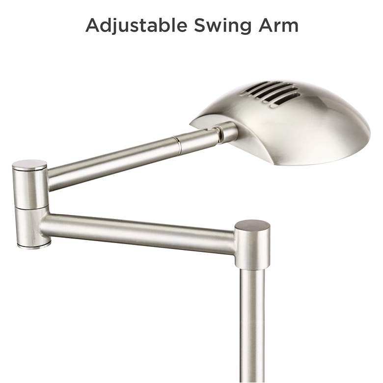 Image 4 Possini Euro Eliptik Adjustable Height Satin Nickel Swing Arm LED Desk Lamp more views
