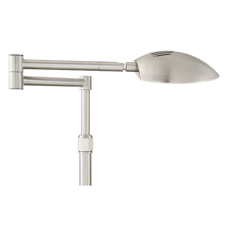Image 5 Possini Euro Eliptik Adjustable Height Satin Nickel Swing Arm LED Desk Lamp more views