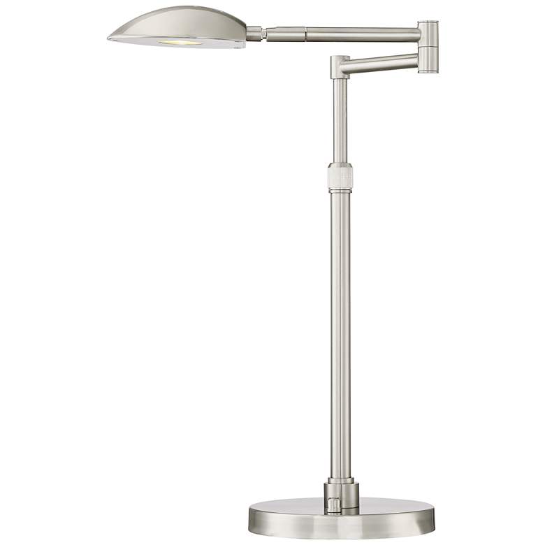 Image 7 Possini Euro Eliptik Adjustable Height Satin Nickel Swing Arm LED Desk Lamp more views