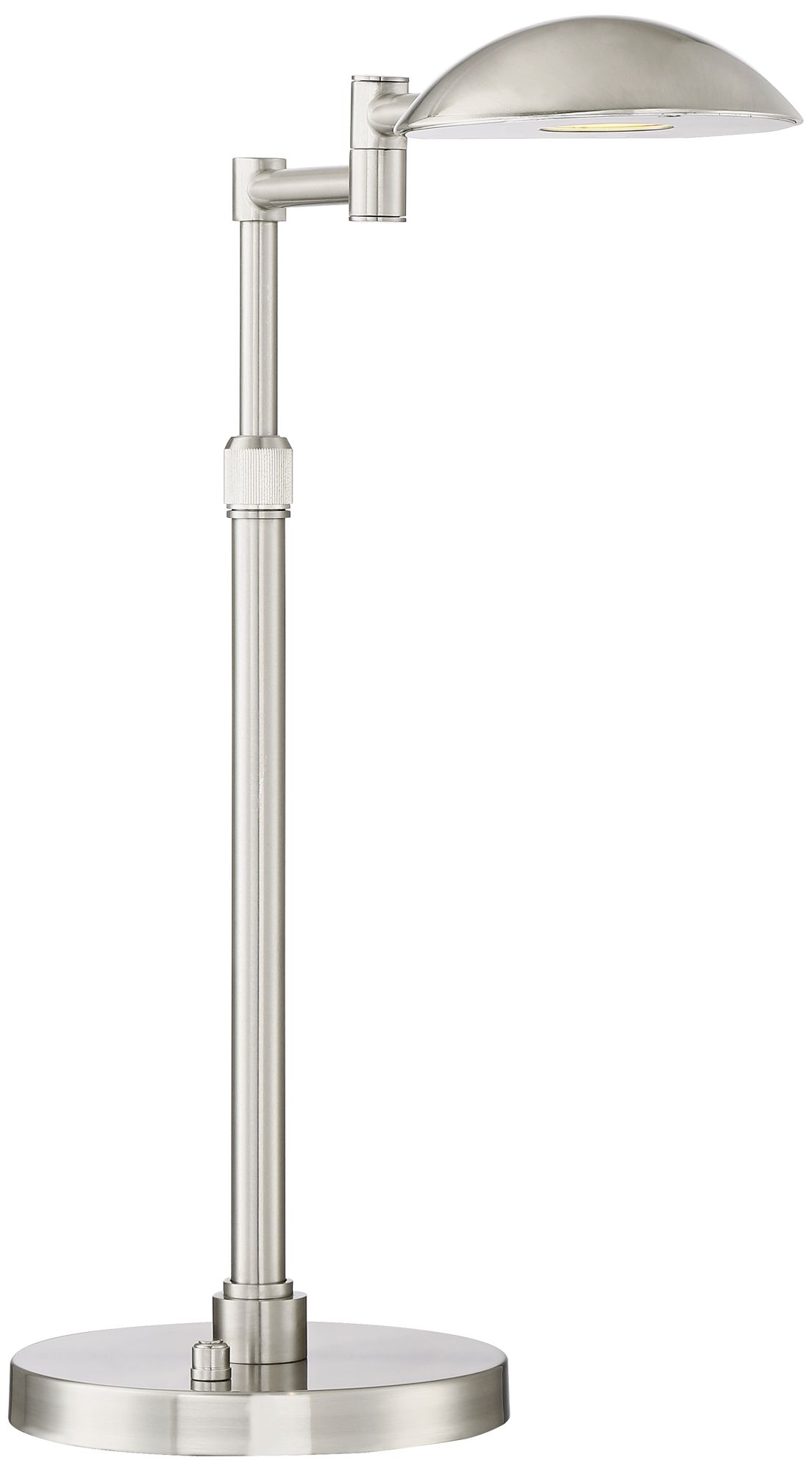 Possini Euro Eliptik Adjustable Height Satin Nickel Swing Arm LED Desk Lamp in scene