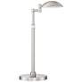 Possini Euro Eliptik Adjustable Height Satin Nickel Swing Arm LED Desk Lamp in scene