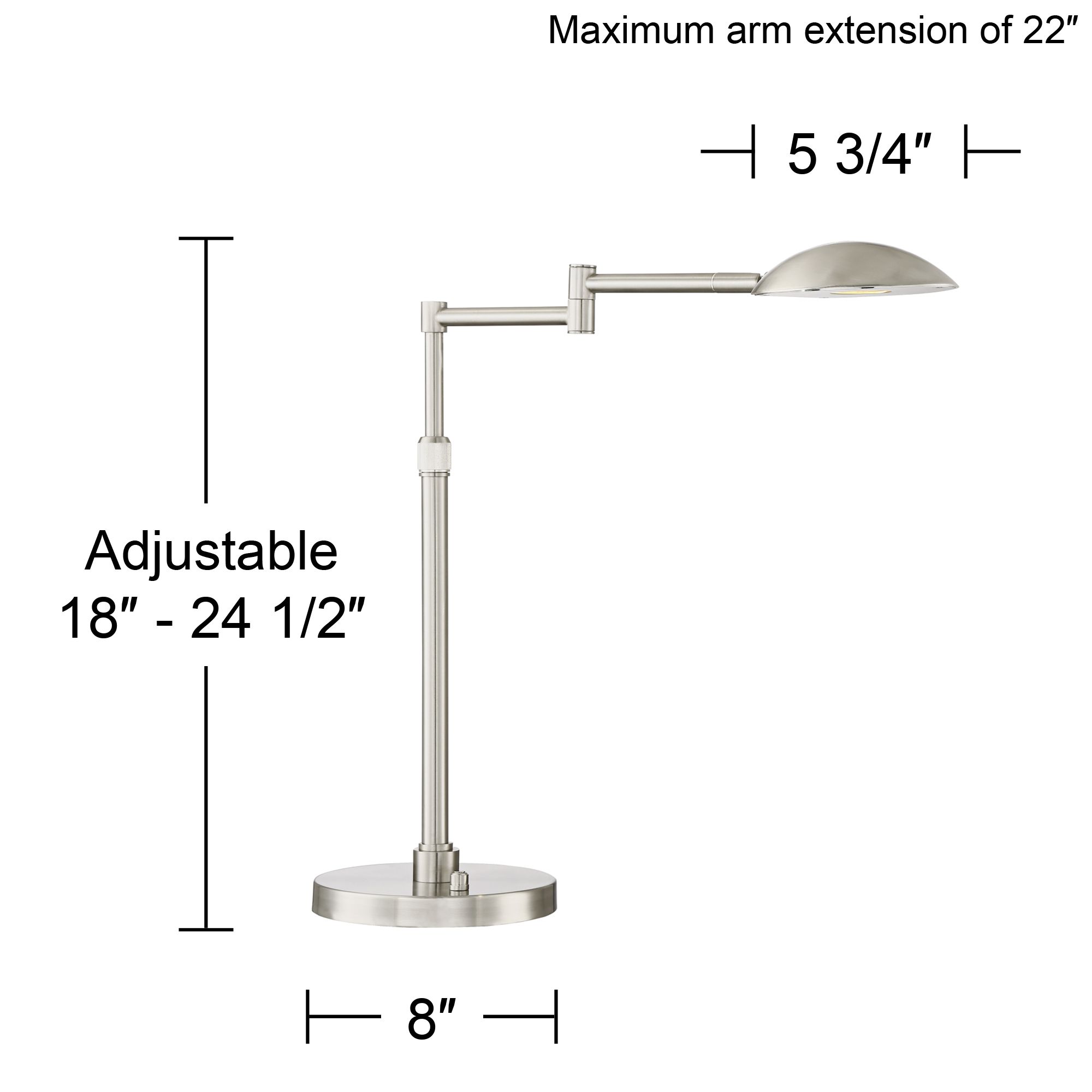Possini Euro Eliptik Adjustable Height Satin Nickel Swing Arm LED Desk Lamp in scene