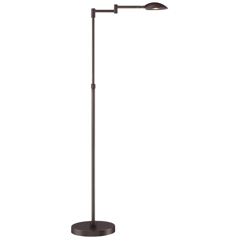 Image 2 Possini Euro Eliptik Bronze Swing Arm LED Floor Lamp