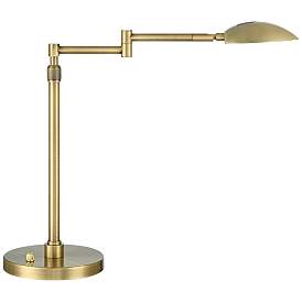 Image2 of Possini Euro Eliptik Warm Gold LED Adjustable Swing Arm Desk Lamp
