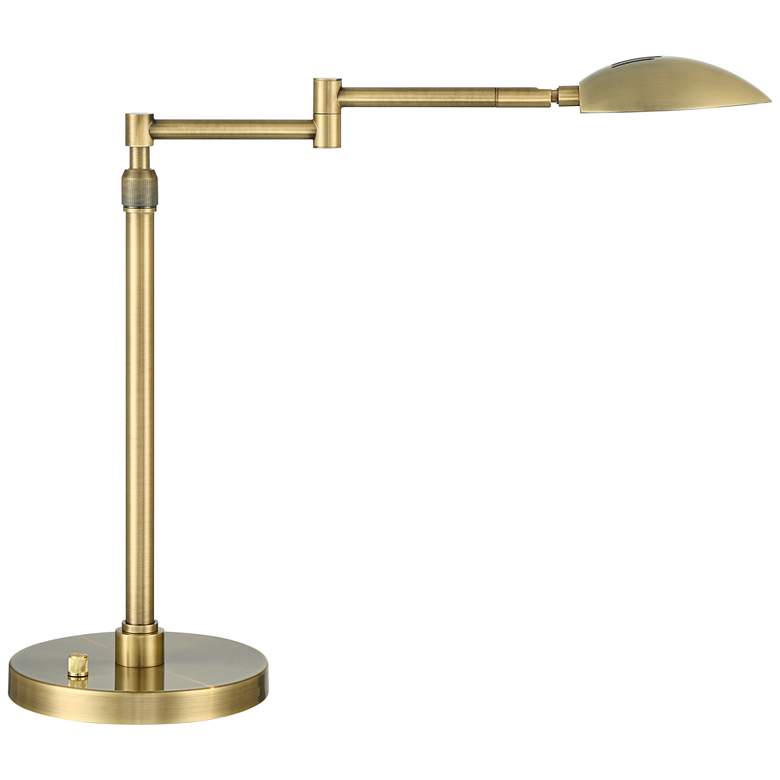 Image 2 Possini Euro Eliptik Warm Gold LED Adjustable Swing Arm Desk Lamp