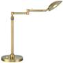 Possini Euro Eliptik Warm Gold LED Adjustable Swing Arm Desk Lamp