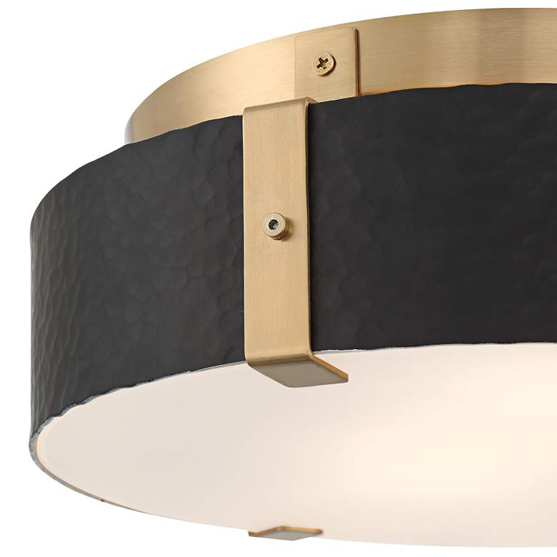 Image 3 Possini Euro Elise 12 1/2" Wide Gold and Black Flush Ceiling Light more views
