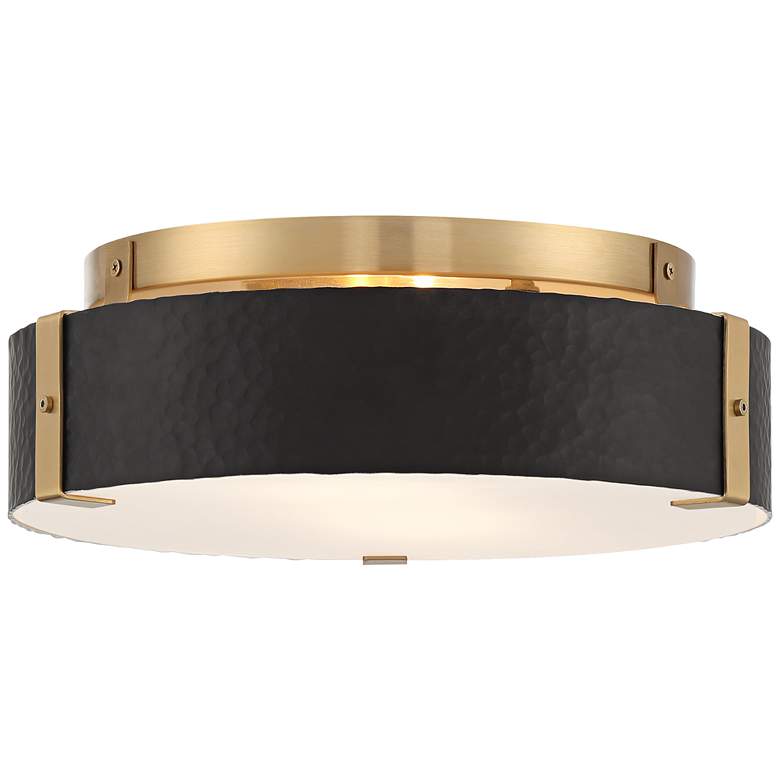 Image 4 Possini Euro Elise 12 1/2 inch Wide Gold and Black Flush Ceiling Light more views