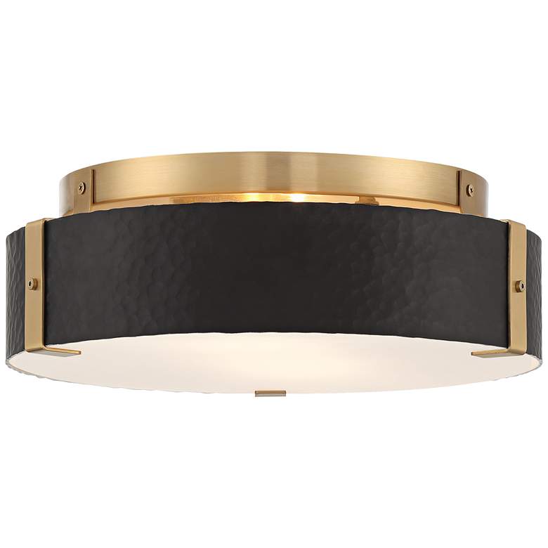 Image 4 Possini Euro Elise 12 1/2" Wide Gold and Black Flush Ceiling Light more views