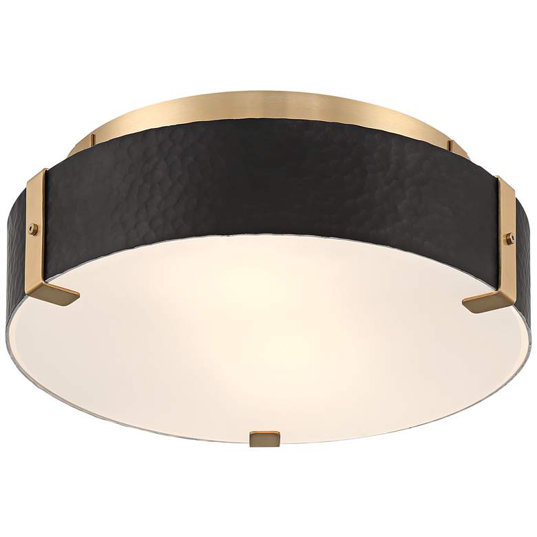 Image 5 Possini Euro Elise 12 1/2 inch Wide Gold and Black Flush Ceiling Light more views