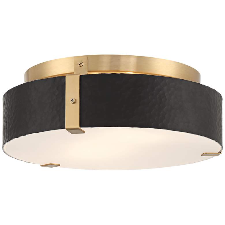 Image 6 Possini Euro Elise 12 1/2" Wide Gold and Black Flush Ceiling Light more views