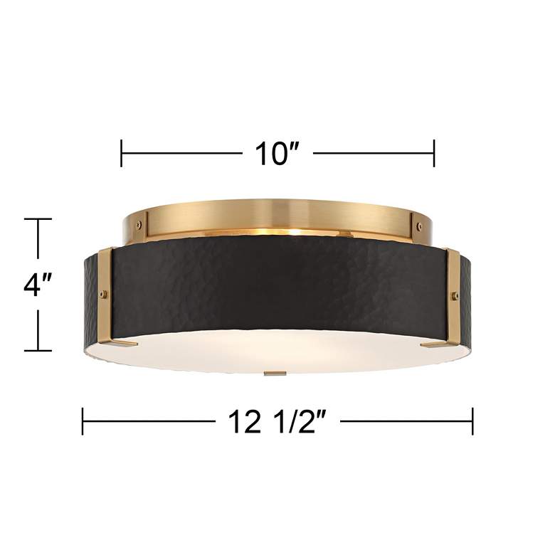 Image 7 Possini Euro Elise 12 1/2" Wide Gold and Black Flush Ceiling Light more views