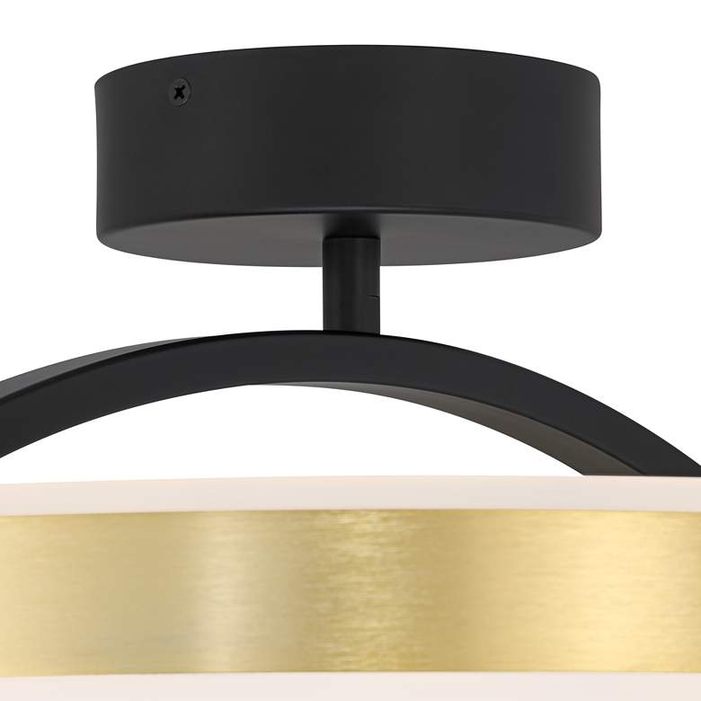 Image 3 Possini Euro Eliza 16" Black and Brass Modern LED Ring Ceiling Light more views