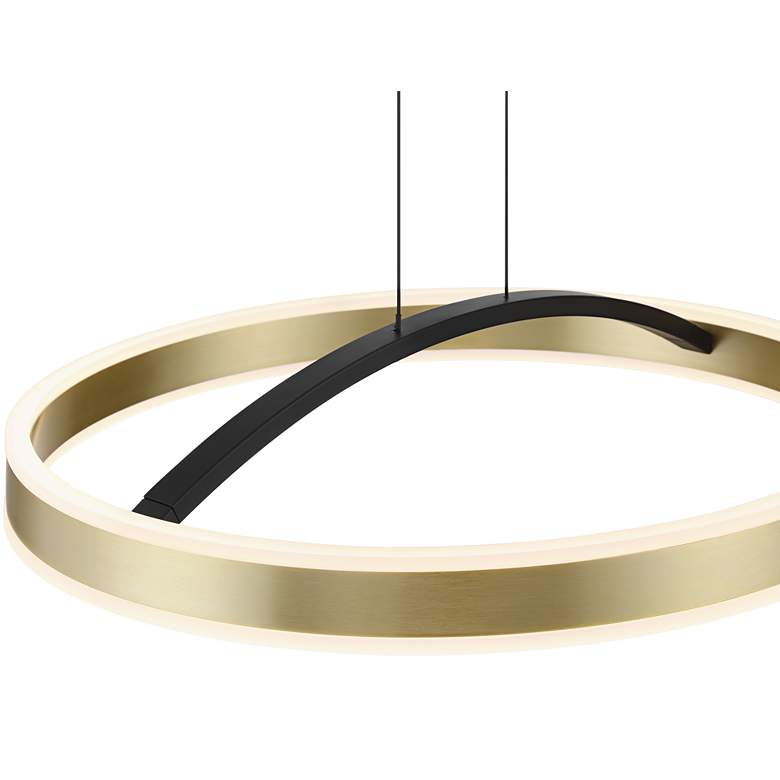 Image 4 Possini Euro Eliza 19 3/4" Matte Black  Brass LED Ring Pendant Light more views