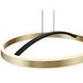 5_Possini Euro Eliza 19 3/4" Matte Black  Brass LED Ring Pendant Light more views