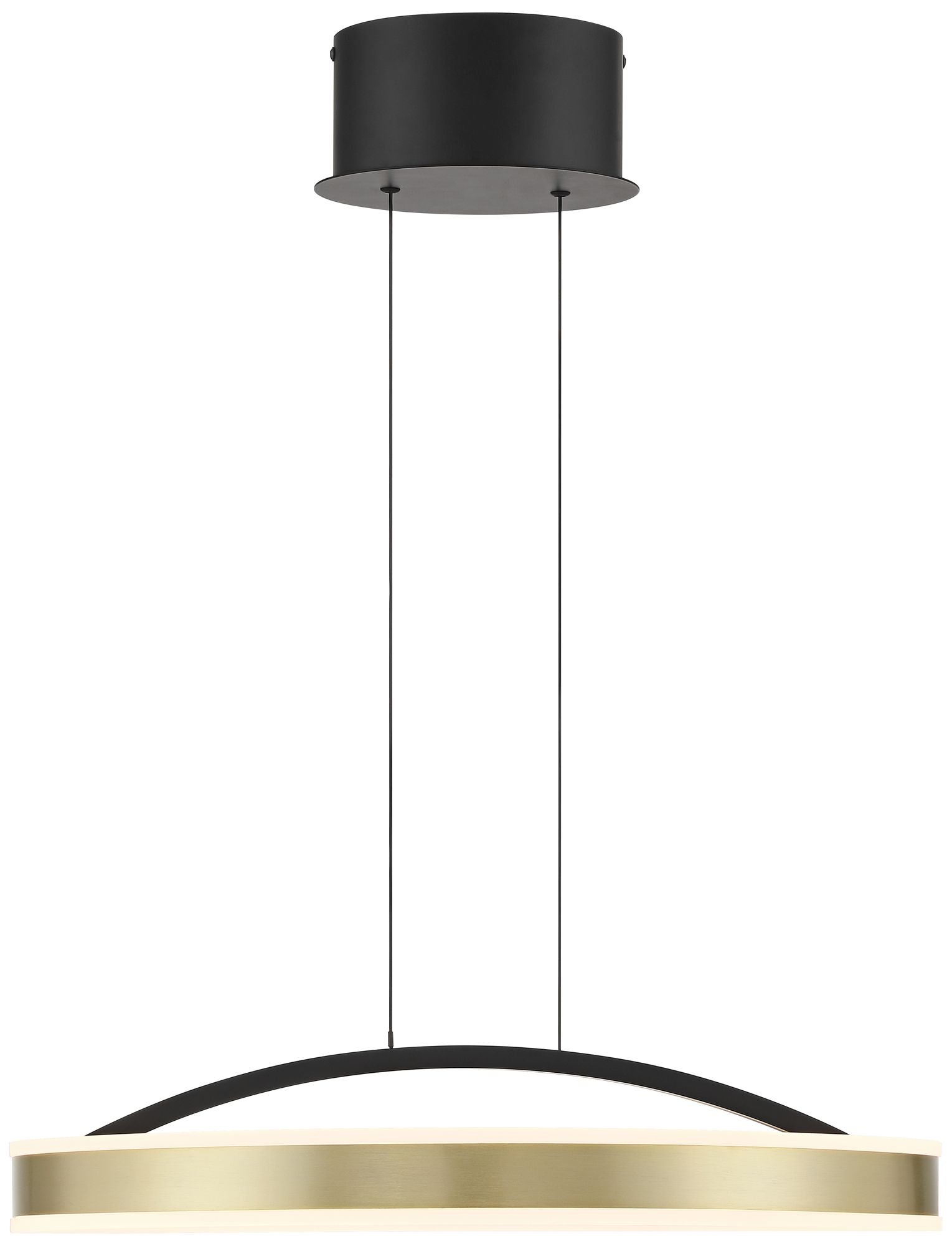 Watch A Video About the Eliza Matte Black Antique Brass LED Ring Pendant Light