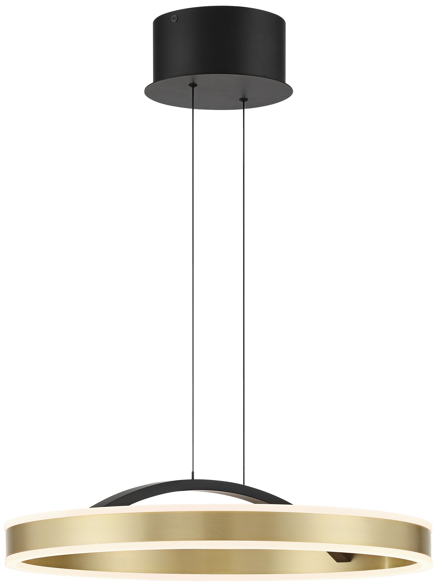 Watch A Video About the Eliza Matte Black Antique Brass LED Ring Pendant Light