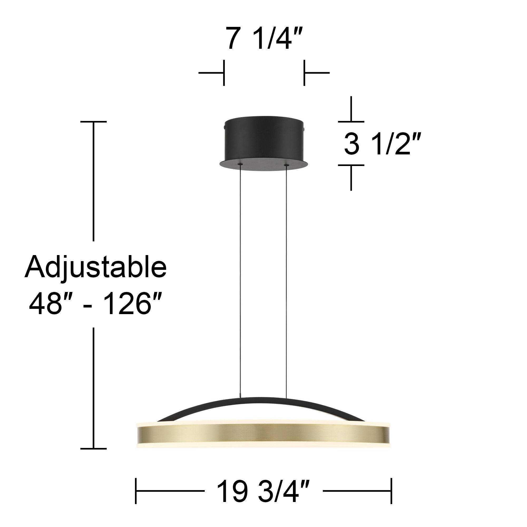 Watch A Video About the Eliza Matte Black Antique Brass LED Ring Pendant Light