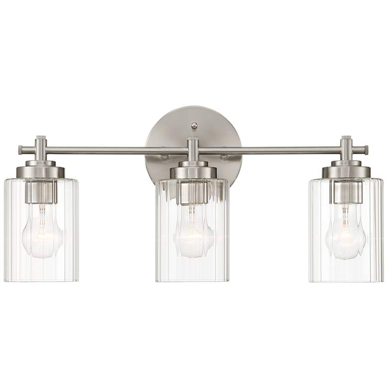 Image 2 Possini Euro Elizabeth 21 3/4" Wide Brushed Nickel 3-Light Bath Light
