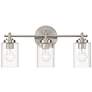2_Possini Euro Elizabeth 21 3/4" Wide Brushed Nickel 3-Light Bath Light