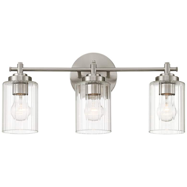 Image 5 Possini Euro Elizabeth 21 3/4" Wide Brushed Nickel 3-Light Bath Light more views