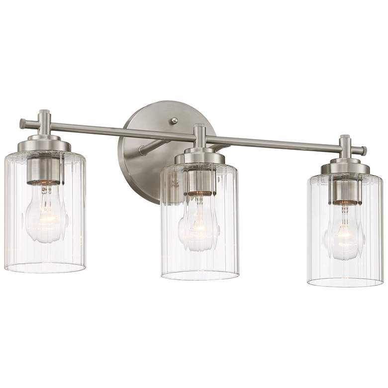 Image 6 Possini Euro Elizabeth 21 3/4" Wide Brushed Nickel 3-Light Bath Light more views