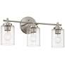 6_Possini Euro Elizabeth 21 3/4" Wide Brushed Nickel 3-Light Bath Light more views