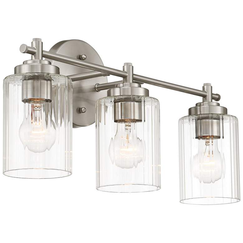 Image 7 Possini Euro Elizabeth 21 3/4" Wide Brushed Nickel 3-Light Bath Light more views