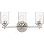 Possini Euro Elizabeth 21 3/4" Wide Brushed Nickel 3-Light Bath Light