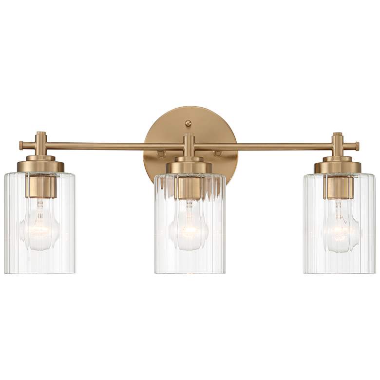 Image 2 Possini Euro Elizabeth 22" Wide Warm Gold Plated 3-Light Bath Light