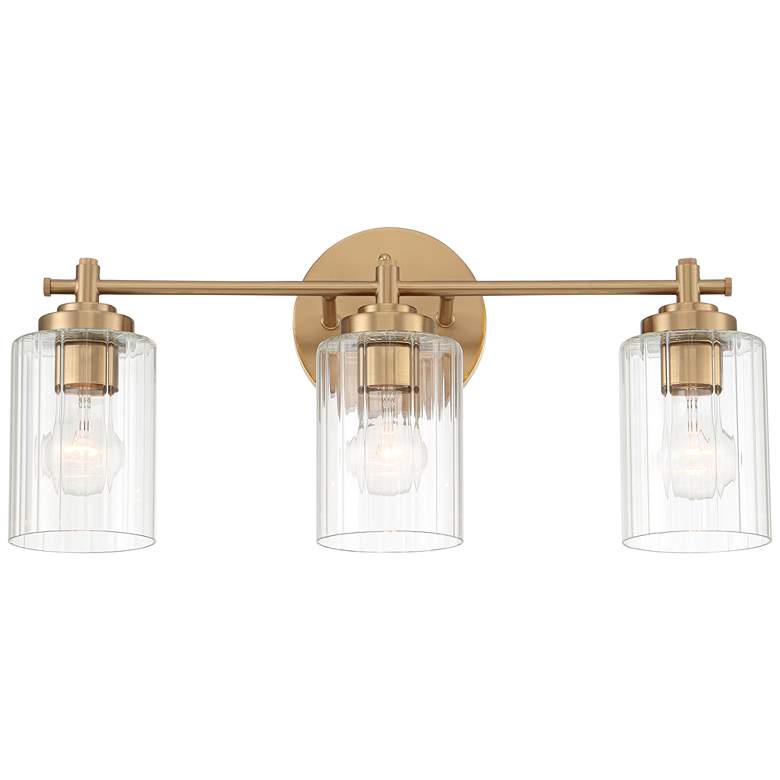 Image 5 Possini Euro Elizabeth 22" Wide Warm Gold Plated 3-Light Bath Light more views