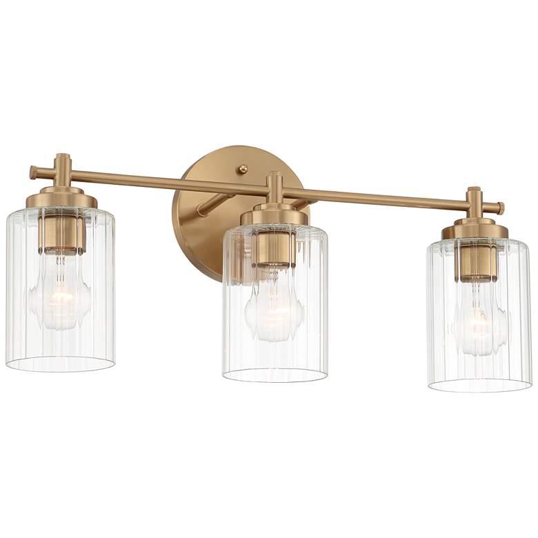 Image 6 Possini Euro Elizabeth 22" Wide Warm Gold Plated 3-Light Bath Light more views