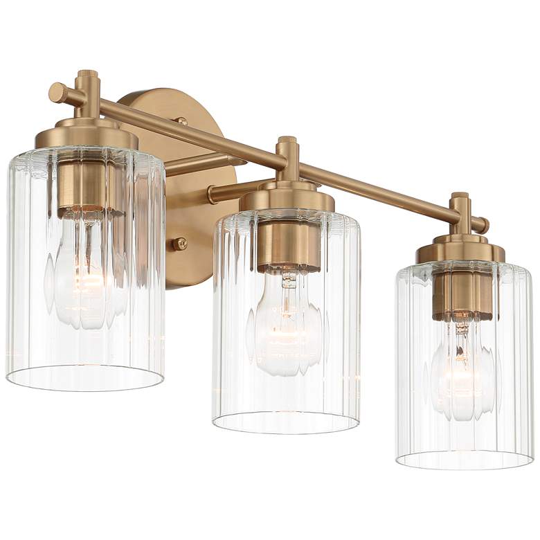 Image 7 Possini Euro Elizabeth 22" Wide Warm Gold Plated 3-Light Bath Light more views
