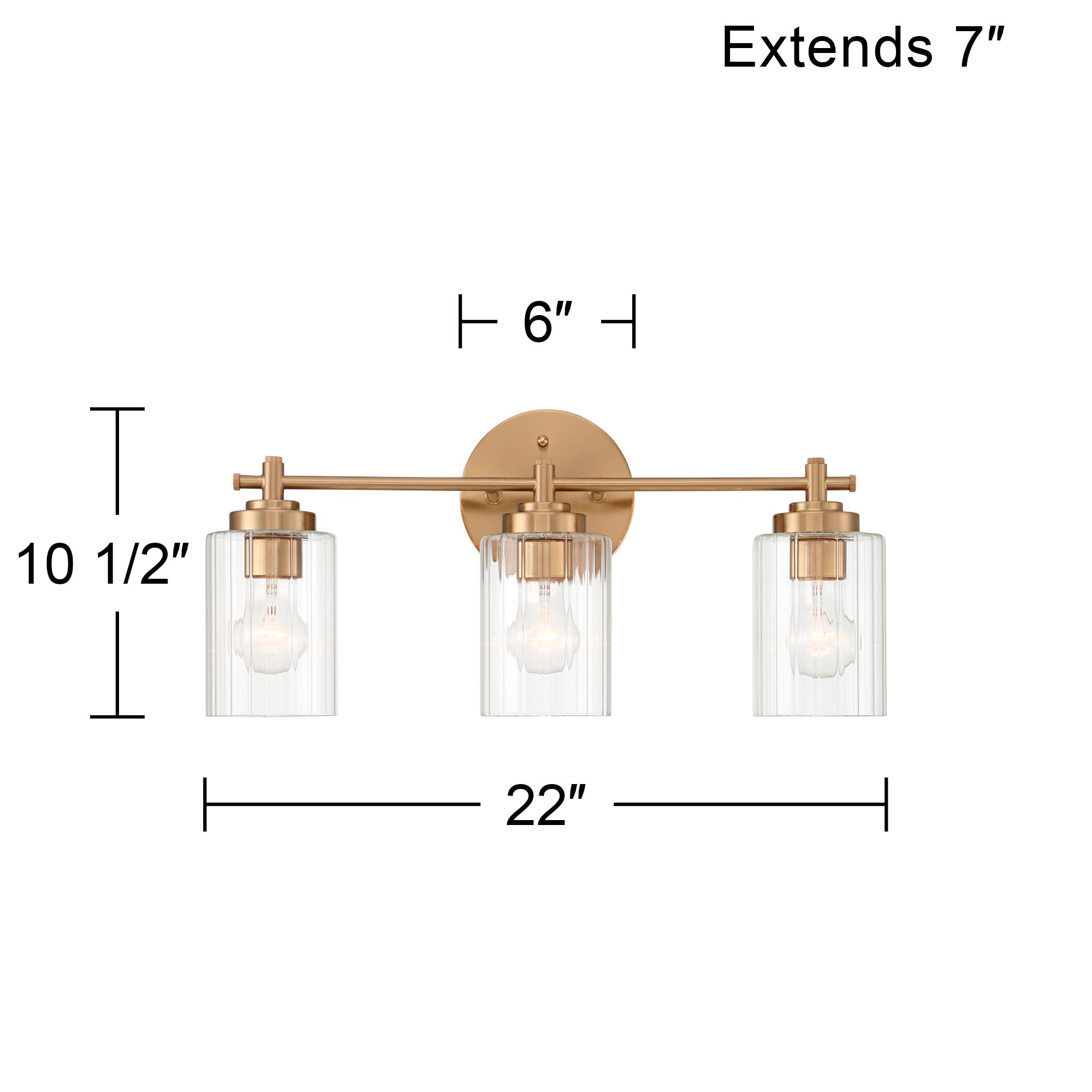Possini Euro Elizabeth 22" Wide Warm Gold Plated 3-Light Bath Light