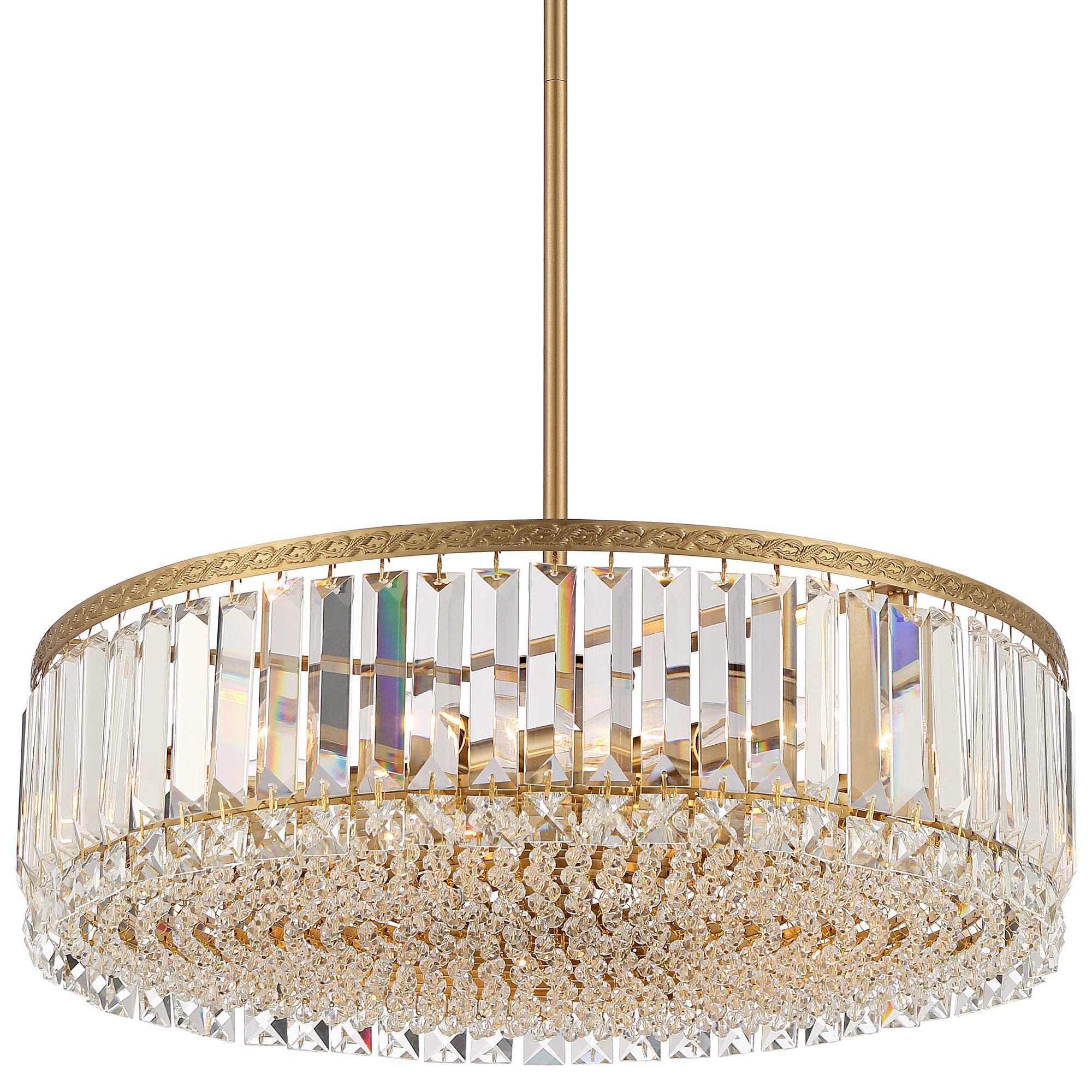 Possini Euro Ella 20 1/4" Wide Soft Gold Crystal 5-Light Drum Pendant