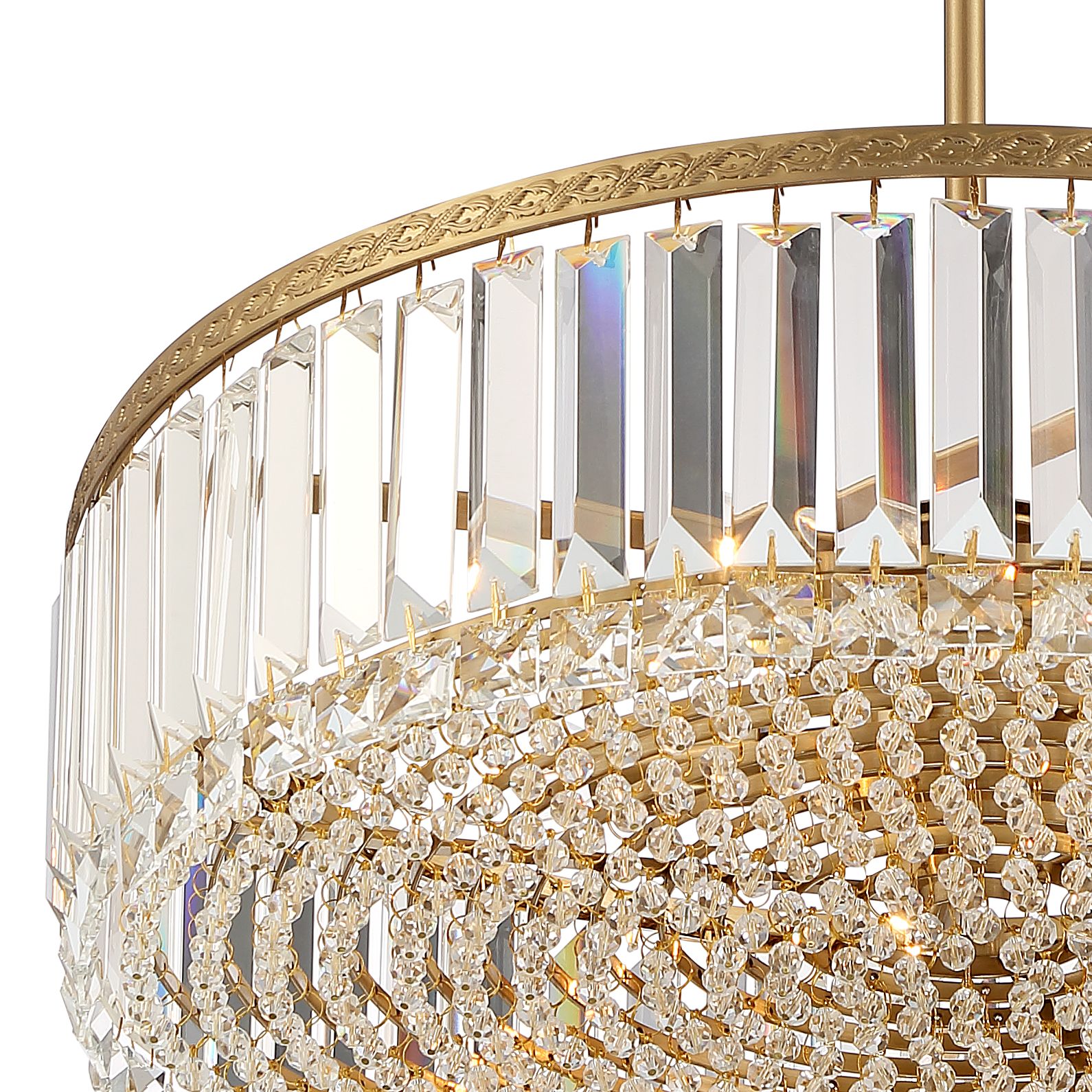 Image 3 Possini Euro Ella 20 1/4" Wide Soft Gold Crystal 5-Light Drum Pendant more views