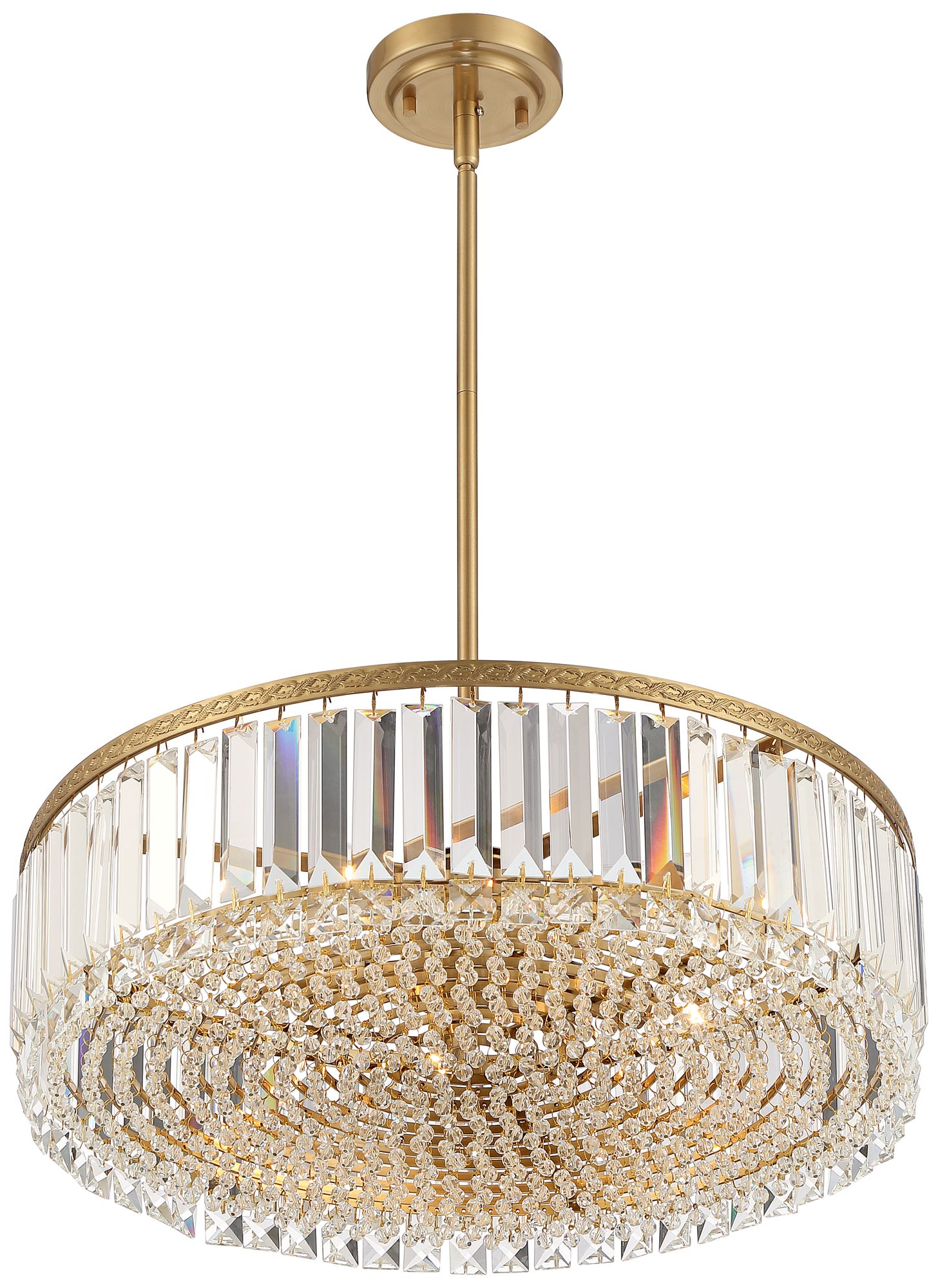 Image 7 Possini Euro Ella 20 1/4" Wide Soft Gold Crystal 5-Light Drum Pendant more views