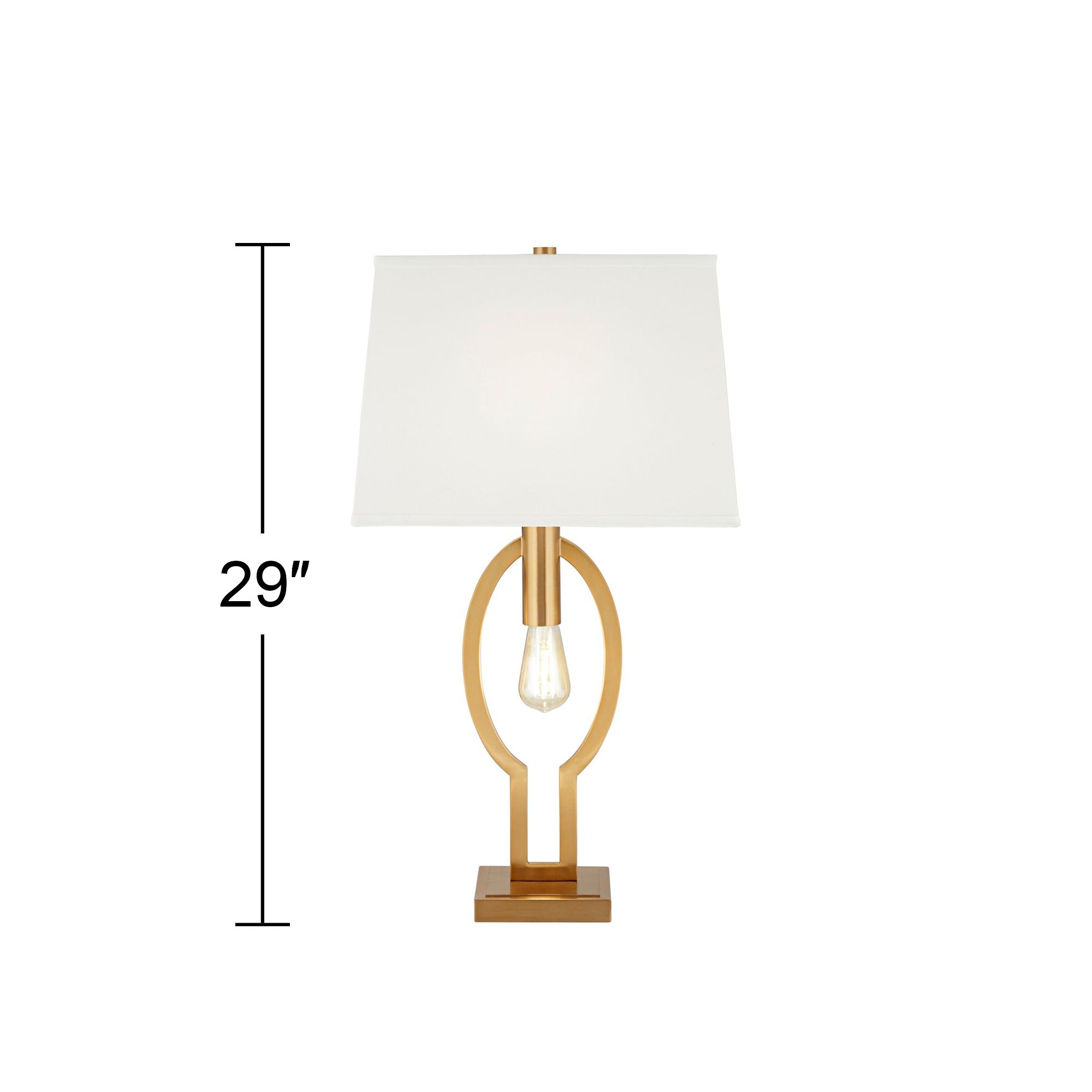 Possini Euro Ella 29" Brass Table Lamp with USB Port and Night Light