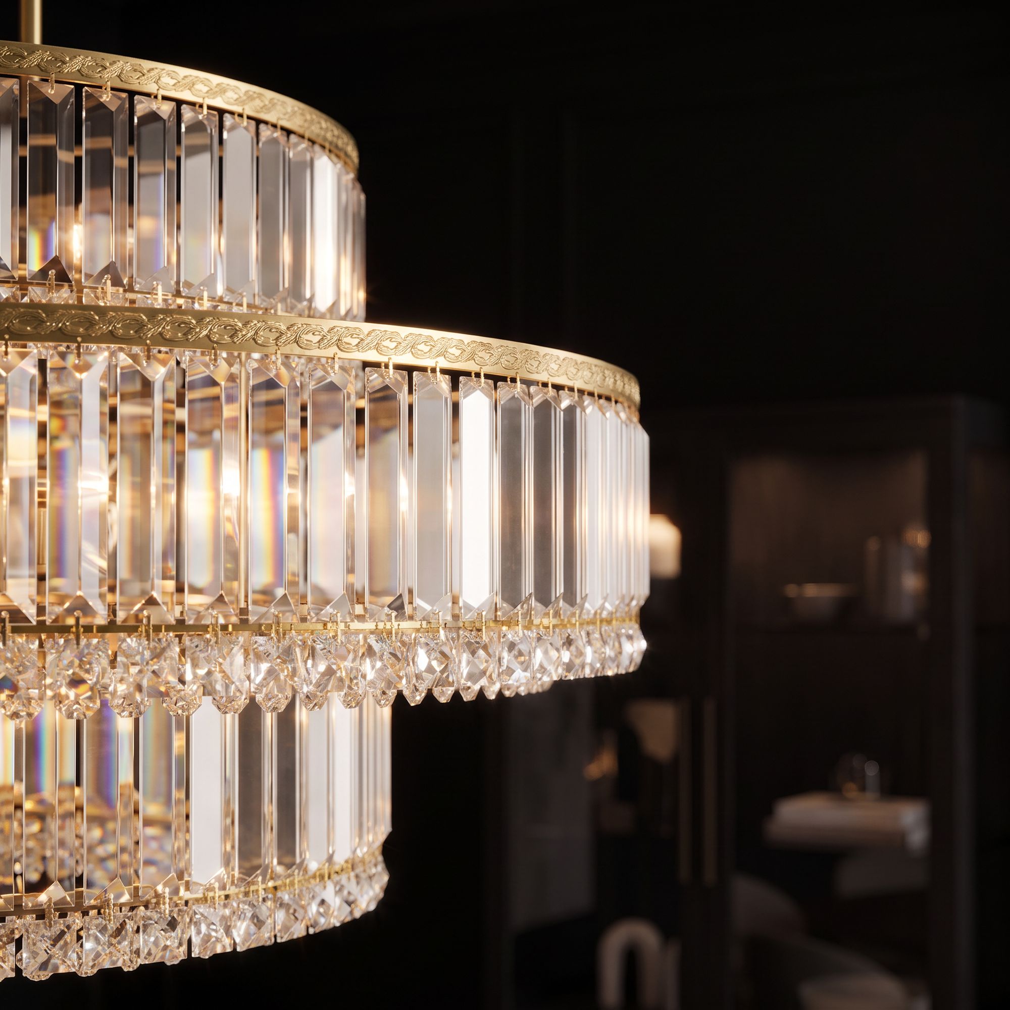Image 4 Possini Euro Ella 32"W 16-Light 3-Tier Soft Gold Crystal Chandelier more views