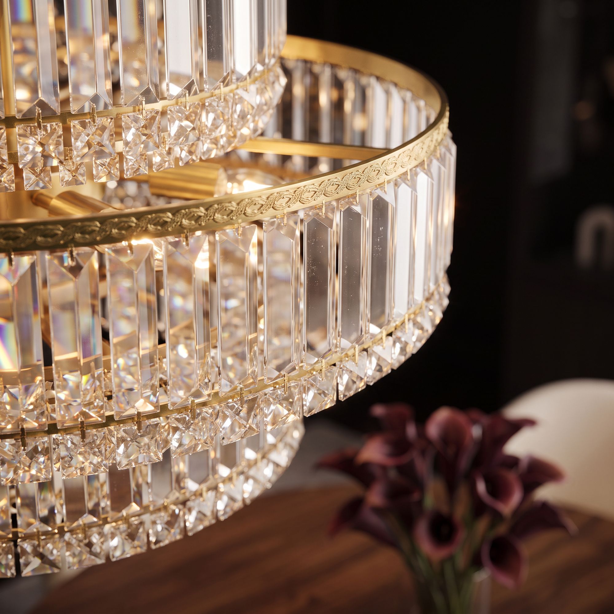 Image 5 Possini Euro Ella 32"W 16-Light 3-Tier Soft Gold Crystal Chandelier more views