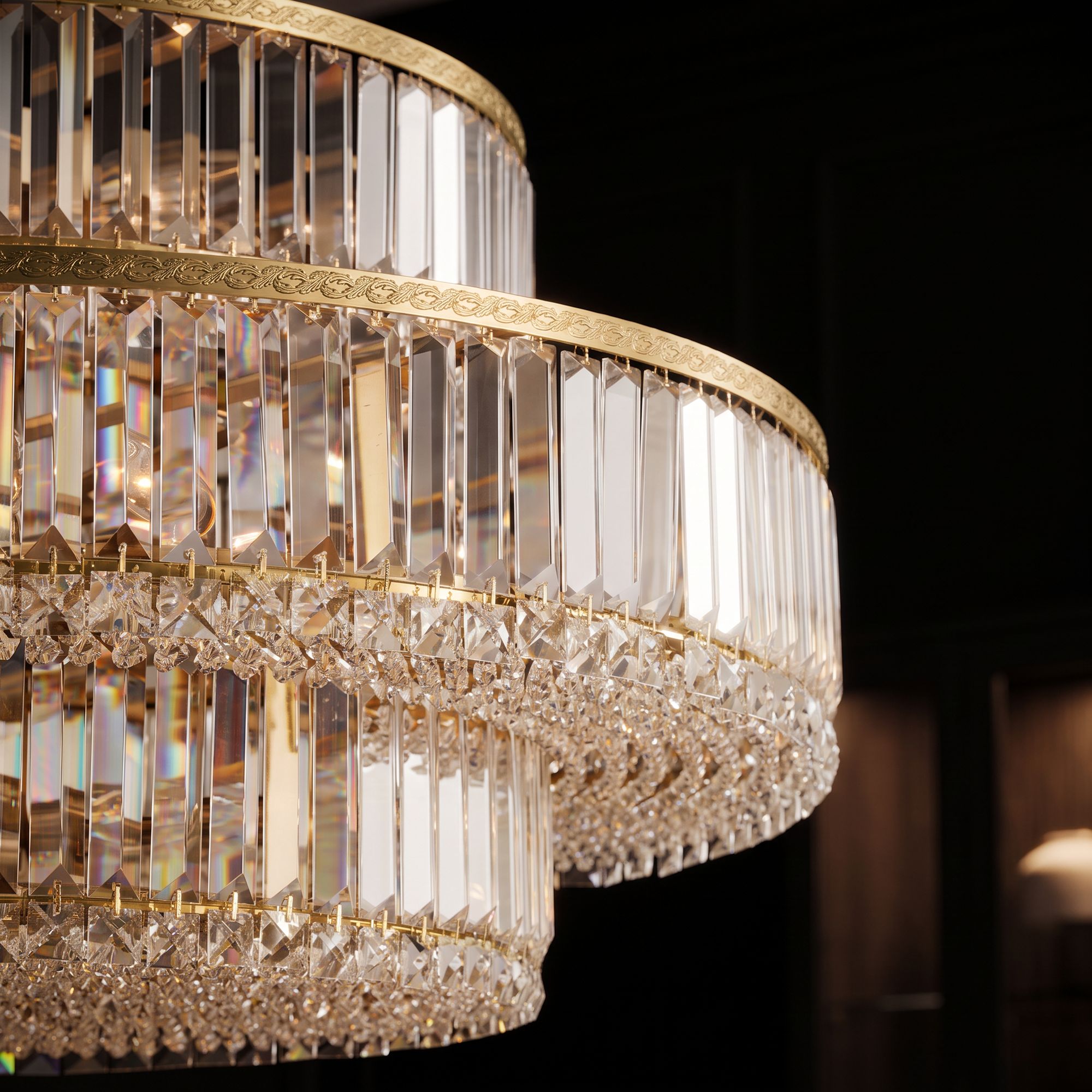 Image 6 Possini Euro Ella 32"W 16-Light 3-Tier Soft Gold Crystal Chandelier more views