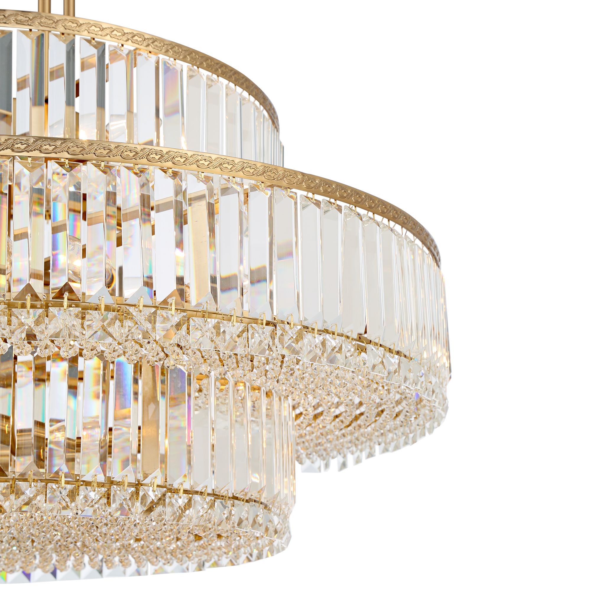 Image 7 Possini Euro Ella 32"W 16-Light 3-Tier Soft Gold Crystal Chandelier more views