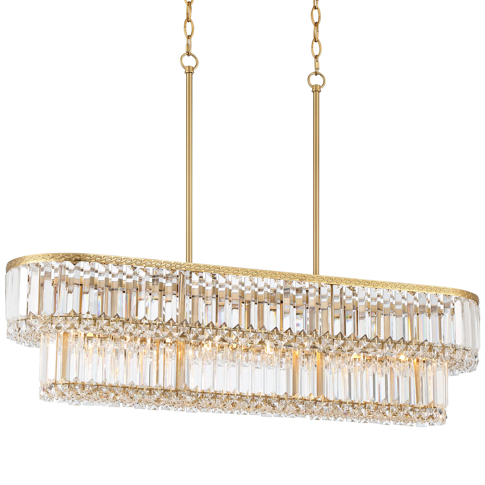Possini Euro Ella 38 3/4" Wide Soft Gold Crystal Island Pendant Light