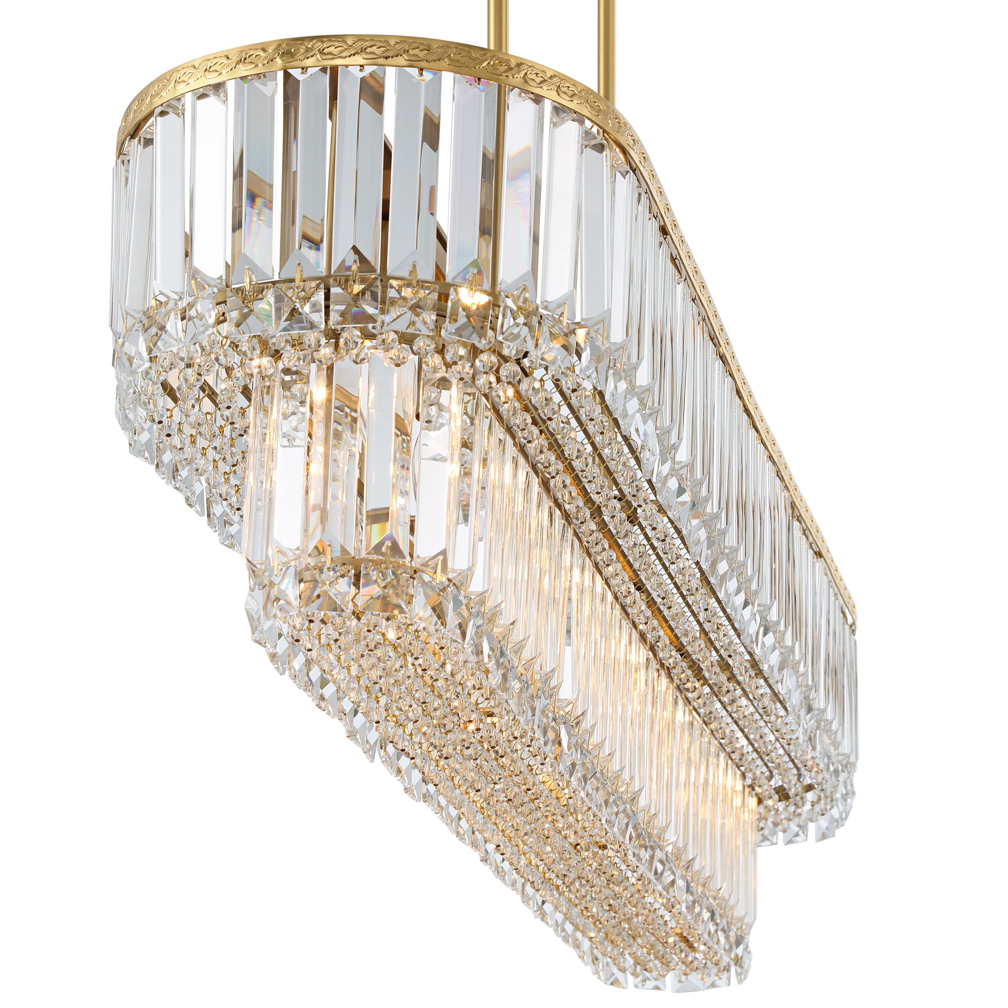 Image 5 Possini Euro Ella 38 3/4" Wide Soft Gold Crystal Island Pendant Light more views
