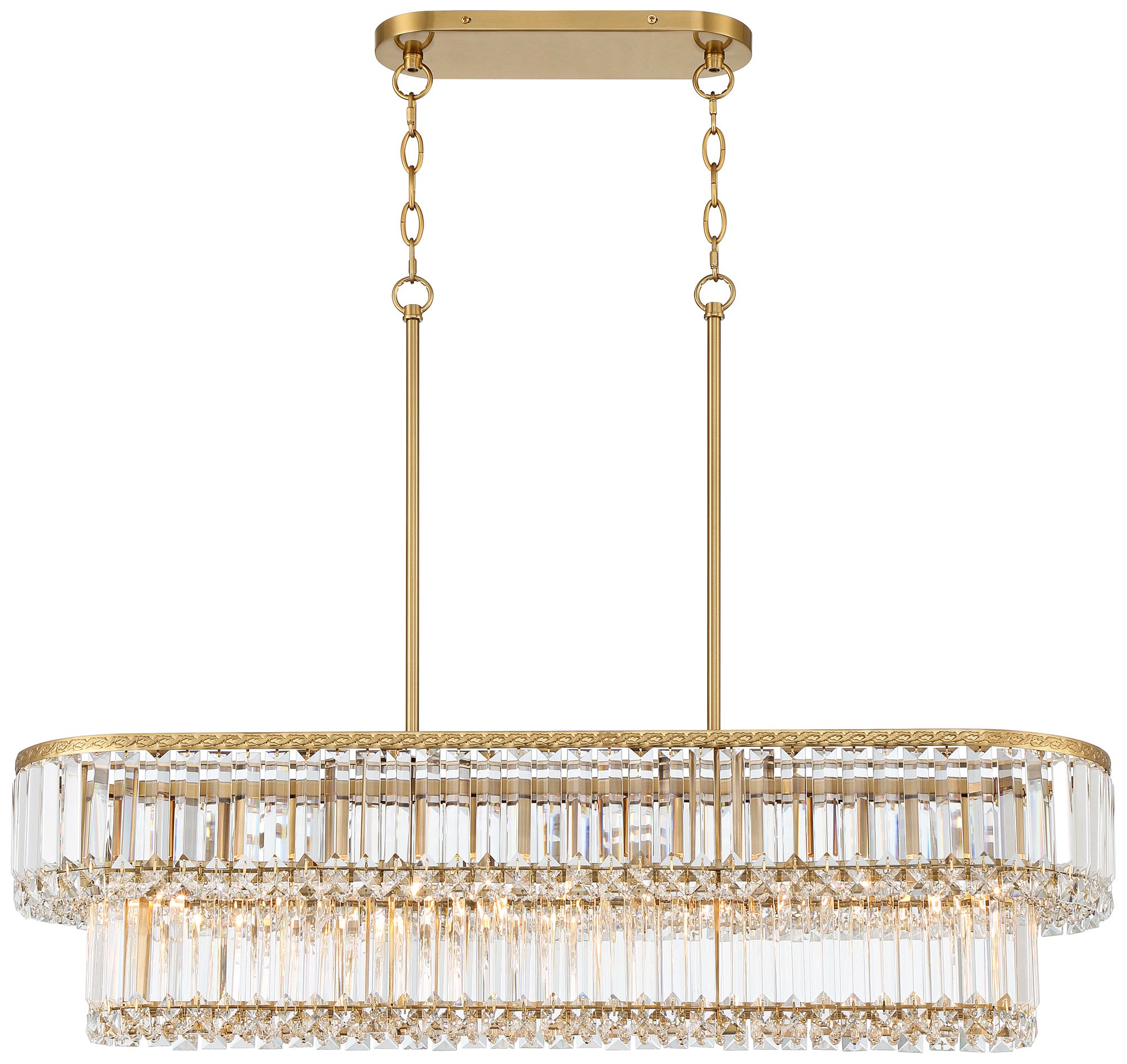 Possini Euro Ella 38 3/4" Wide Soft Gold Crystal Island Pendant Light in scene
